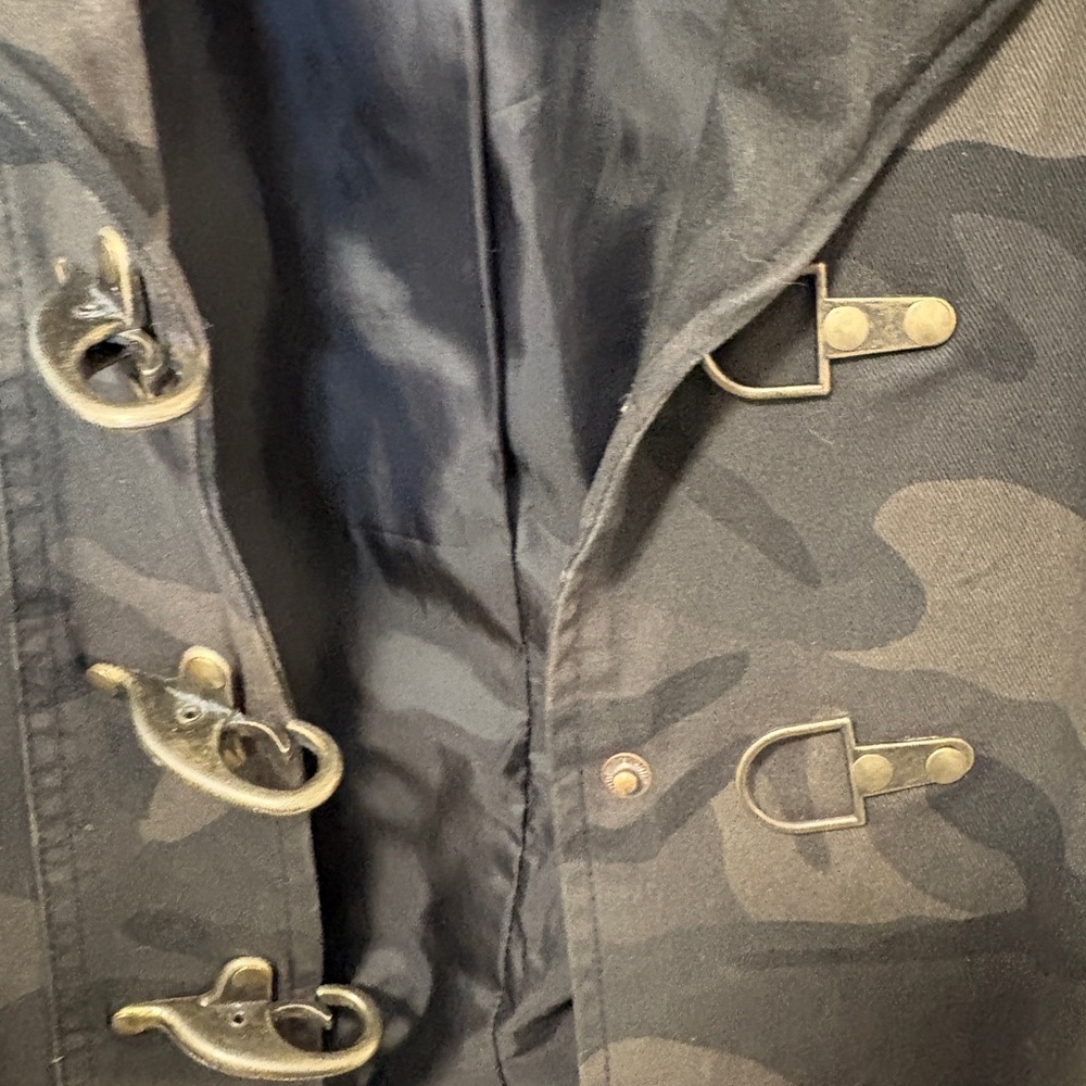 Vintage Y2K Camouflage Utility Jacket Military Grunge Aesthetic Medium Belt - Picture 7 of 15